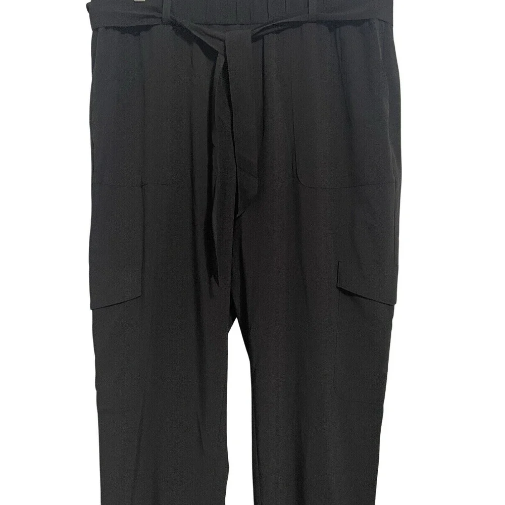 Banana Republic Black Dress Pants Womens Casual Trousers Tie Waist Elastic Sz L - Picture 5 of 8
